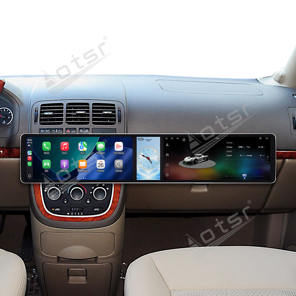 Aotsr Dual 12.3 inch Car Radio for Buick GL8 2005-2012 with 7870 Octa Core Chip Ultra HD 2400*900 Touch Screen Wireless CarPlay Bluetooth 5.0 GPS Navigation 4G Network OEM Upgrade Multimedia System