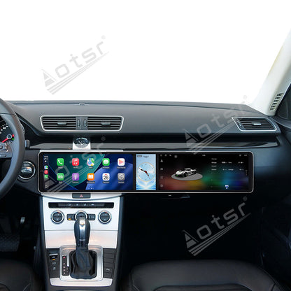 Aotsr Dual 12.3 inch Car Radio for Volkswagen Magotan/CC 2012-2016 with 7870 Octa Core Chip Ultra HD 2400*900 Touch Screen Wireless CarPlay Bluetooth 5.0 GPS Navigation 4G Network OEM Upgrade Multimedia System