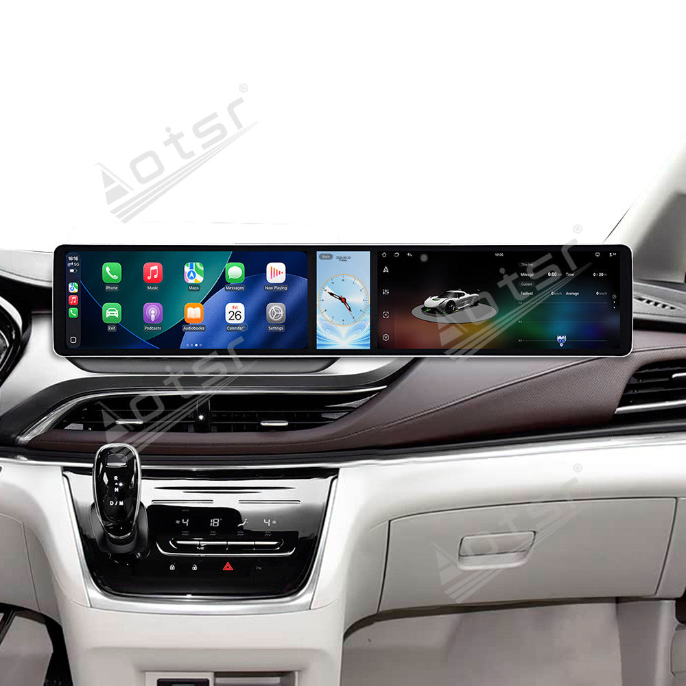 Aotsr Dual 12.3 inch Car Radio for Buick GL8 2020-2022 with 7870 Octa Core Chip Ultra HD 2400*900 Touch Screen Wireless CarPlay Bluetooth 5.0 GPS Navigation 4G Network OEM Upgrade Multimedia System