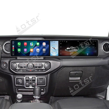 Aotsr Dual 12.3 inch Car Radio For Jeep Wrangler Rubicon 2018-2026 with 7870 Octa Core Chip Ultra HD 2400*900 Touch Screen Wireless CarPlay Bluetooth 5.0 GPS Navigation