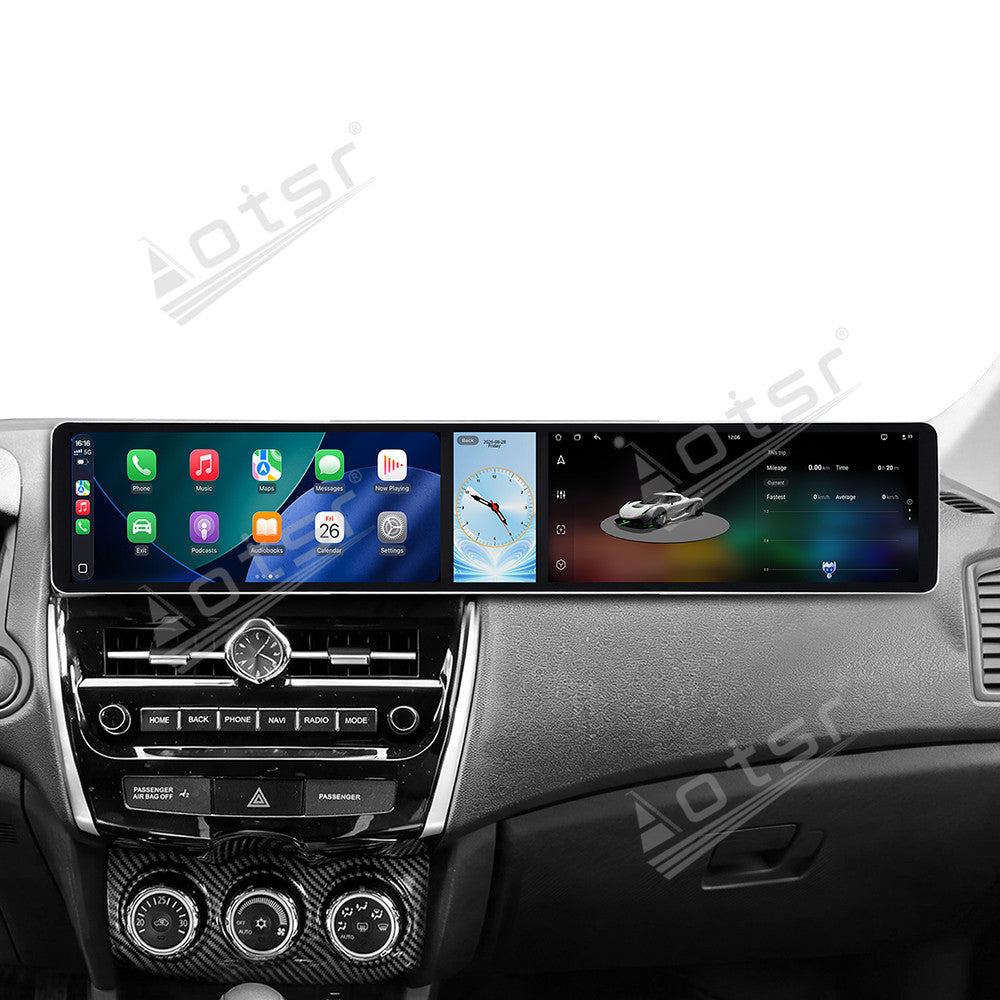 Aotsr Dual 12.3 inch Car Radio for Peugeot 4008 2013-2020 with 7870 Octa Core Chip Ultra HD 2400*900 Touch Screen Wireless CarPlay Bluetooth 5.0 GPS Navigation 4G Network OEM Upgrade Multimedia System