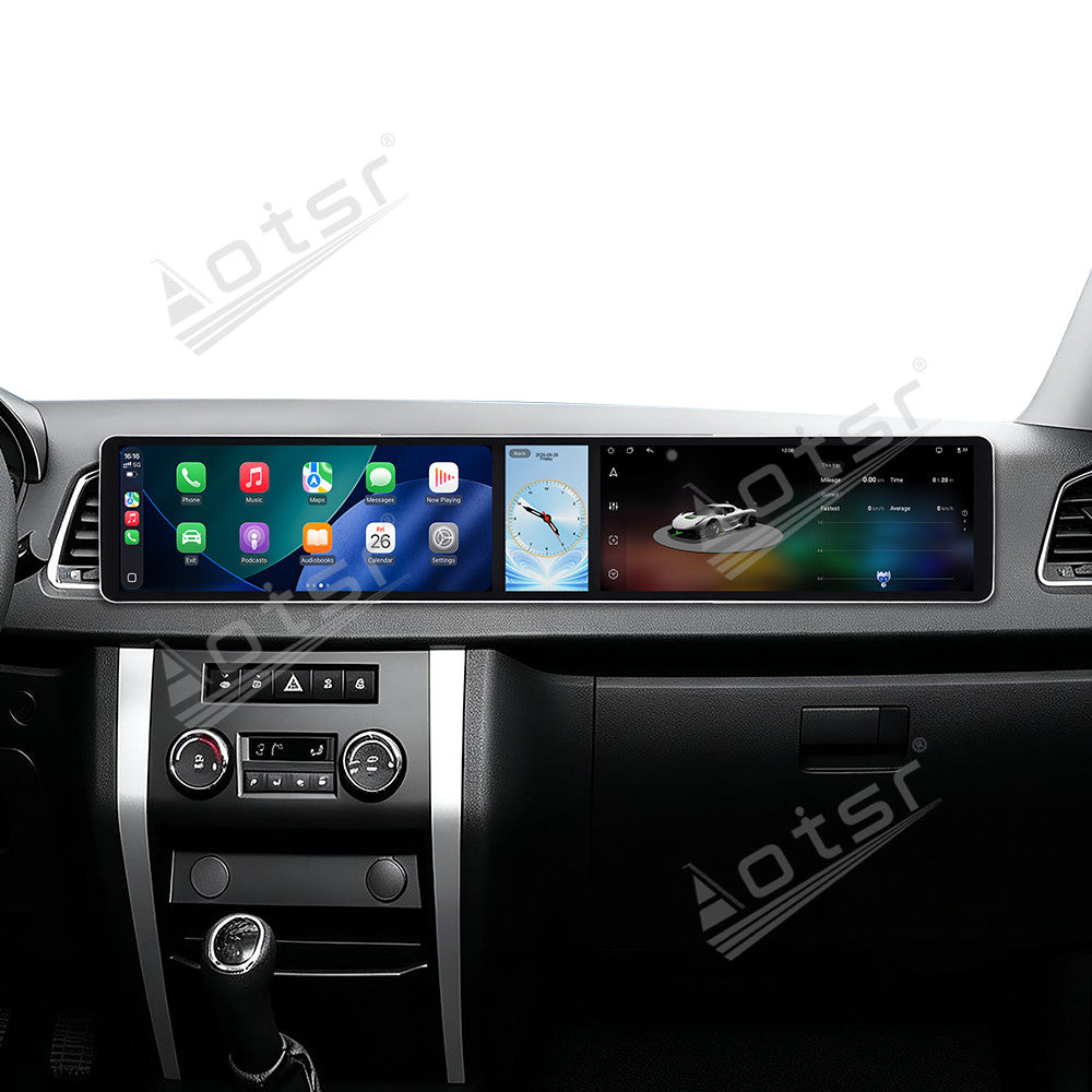 Aotsr Dual 12.3 inch Car Radio for UAZ Patriot 2016-2025 with 7870 Octa Core Chip, Ultra HD 2400*900 Touch Screen, Wireless CarPlay, Bluetooth 5.0, GPS Navigation, 4G Network, OEM Upgrade Multimedia System