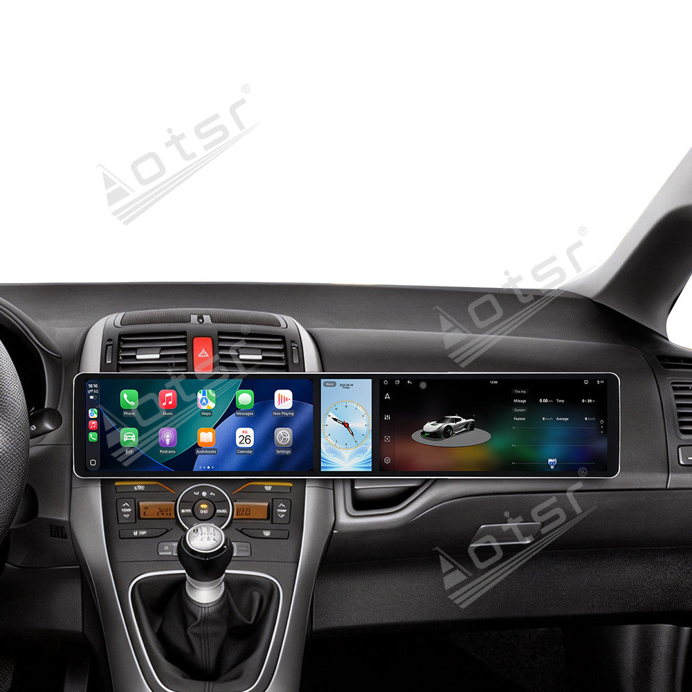 Aotsr Dual 12.3 inch Car Radio for Toyota Auris 2006-2011 with 7870 Octa Core Chip Ultra HD 2400*900 Touch Screen Wireless CarPlay Bluetooth 5.0 GPS Navigation
