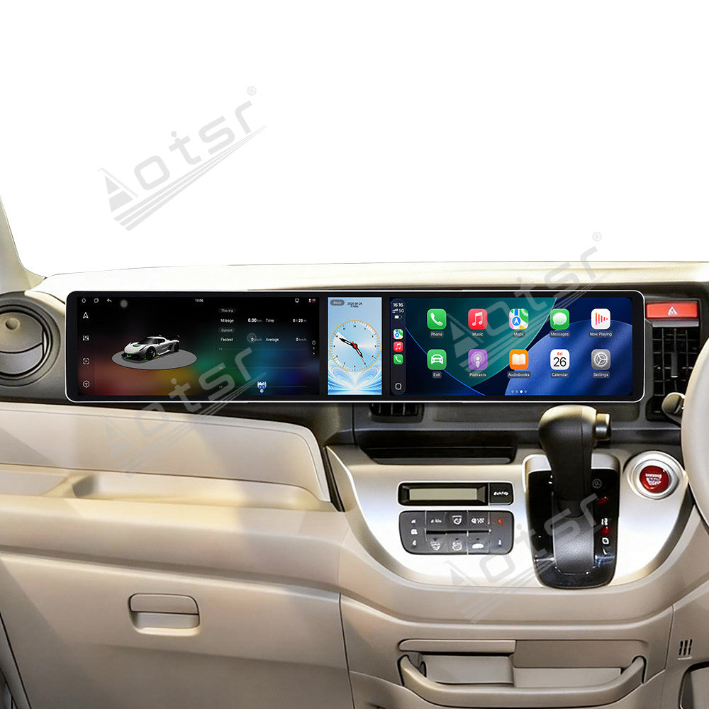 Aotsr Dual 12.3 inch Car Radio for Honda N-WGN 2013-2019 with 7870 Octa Core Chip, Ultra HD 2400*900 Touch Screen, Wireless CarPlay, Bluetooth 5.0, GPS Navigation, 4G Network, OEM Upgrade Multimedia System