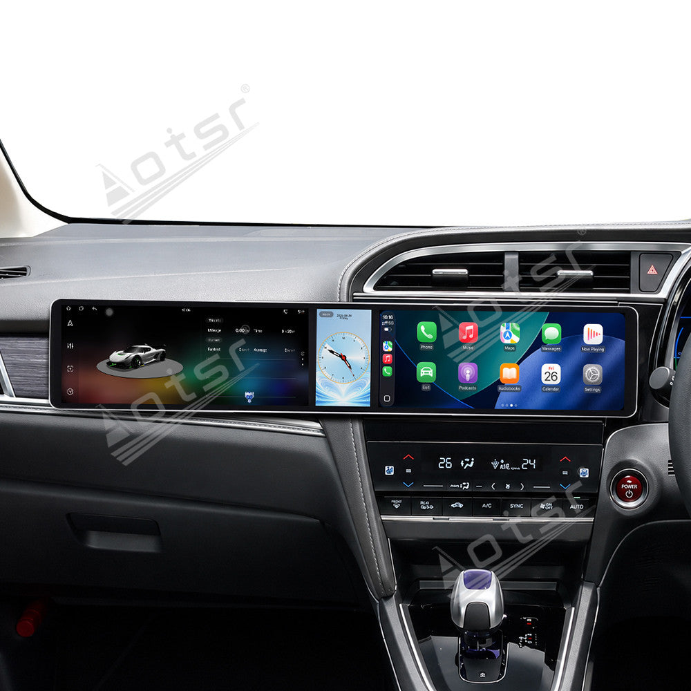 Aotsr Dual 12.3 inch Car Radio for Honda Shuttle 2015-2020 with 7870 Octa Core Chip, Ultra HD 2400*900 Touch Screen, Wireless CarPlay, Bluetooth 5.0, GPS Navigation, 4G Network, OEM Upgrade Multimedia System