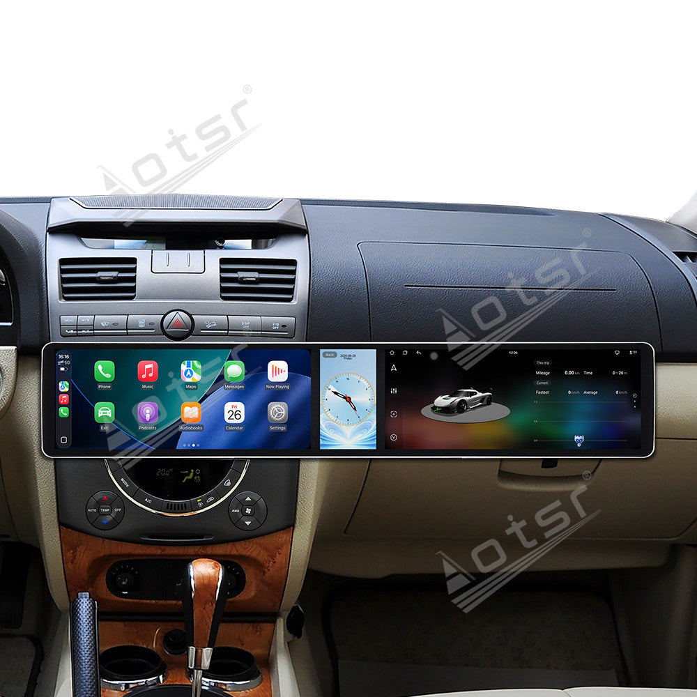 Aotsr Dual 12.3 inch Car Radio for SsangYong Rexton 2006-2012 with 7870 Octa Core Chip, Ultra HD 2400*900 Touch Screen, Wireless CarPlay, Bluetooth 5.0, GPS Navigation, 4G Network, OEM Upgrade Multimedia System