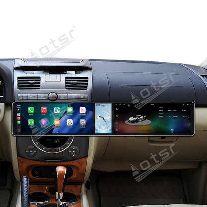Aotsr Dual 12.3 inch Car Radio for SsangYong Rexton 2006-2012 with 7870 Octa Core Chip, Ultra HD 2400*900 Touch Screen, Wireless CarPlay, Bluetooth 5.0, GPS Navigation, 4G Network, OEM Upgrade Multimedia System