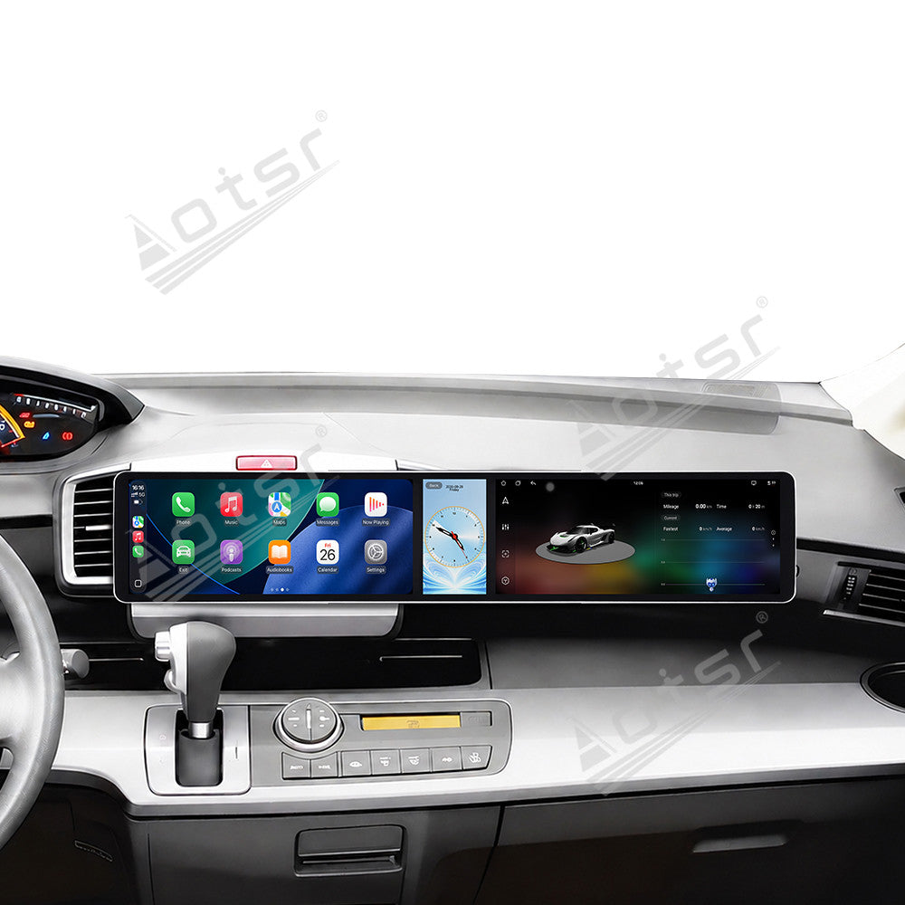 Aotsr Dual 12.3 inch Car Radio for Honda Freed 2008-2013 with 7870 Octa Core Chip, Ultra HD 2400*900 Touch Screen, Wireless CarPlay, Bluetooth 5.0, GPS Navigation, 4G Network, OEM Upgrade Multimedia System