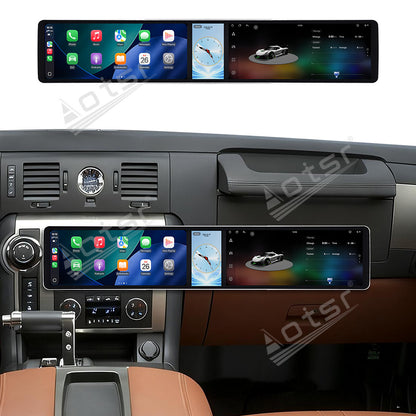 Aotsr Dual 12.3 inch Car Radio For Hummer H2 2005-2012 with 7870 Octa Core Chip Ultra HD 2400*900 Touch Screen Wireless CarPlay Bluetooth 5.0 GPS Navigation