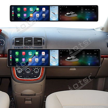 Aotsr Dual 12.3 inch Car Radio for Buick GL8 2005-2012 with 7870 Octa Core Chip Ultra HD 2400*900 Touch Screen Wireless CarPlay Bluetooth 5.0 GPS Navigation 4G Network OEM Upgrade Multimedia System