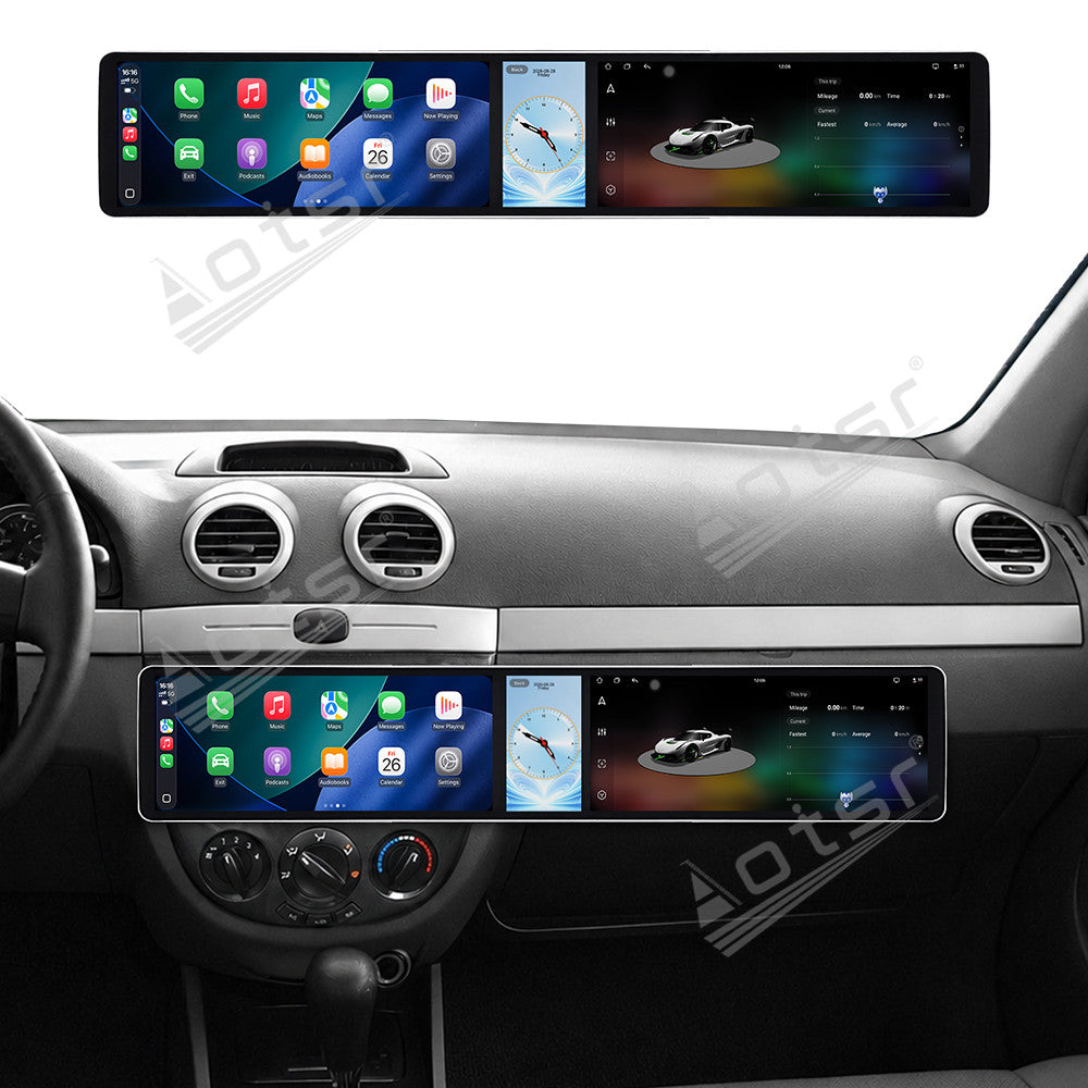Aotsr Dual 12.3 inch Car Radio for Buick Excelle HRV 2004-2008 with 7870 Octa Core Chip Ultra HD 2400*900 Touch Screen Wireless CarPlay Bluetooth 5.0 GPS Navigation 4G Network OEM Upgrade Multimedia System
