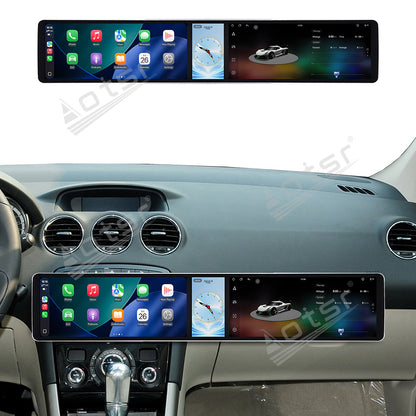 Aotsr Dual 12.3 inch Car Radio for Peugeot 408 2010-2013 with 7870 Octa Core Chip Ultra HD 2400*900 Touch Screen Wireless CarPlay Bluetooth 5.0 GPS Navigation 4G Network OEM Upgrade Multimedia System