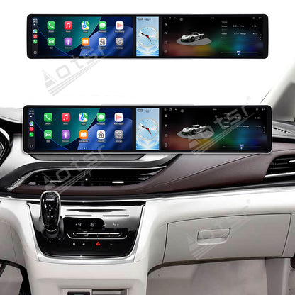 Aotsr Dual 12.3 inch Car Radio for Buick GL8 2020-2022 with 7870 Octa Core Chip Ultra HD 2400*900 Touch Screen Wireless CarPlay Bluetooth 5.0 GPS Navigation 4G Network OEM Upgrade Multimedia System