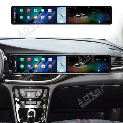 Aotsr Dual 12.3 inch Car Radio for Buick Encore 2016-2018 with 7870 Octa Core Chip Ultra HD 2400*900 Touch Screen Wireless CarPlay Bluetooth 5.0 GPS Navigation 4G Network OEM Upgrade Multimedia System