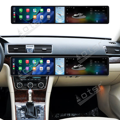 Aotsr Dual 12.3 inch Car Radio for Volkswagen Passat B7/Lingyu 2004-2011 with 7870 Octa Core Chip Ultra HD 2400*900 Touch Screen Wireless CarPlay Bluetooth 5.0 GPS Navigation 4G Network OEM Upgrade Multimedia System