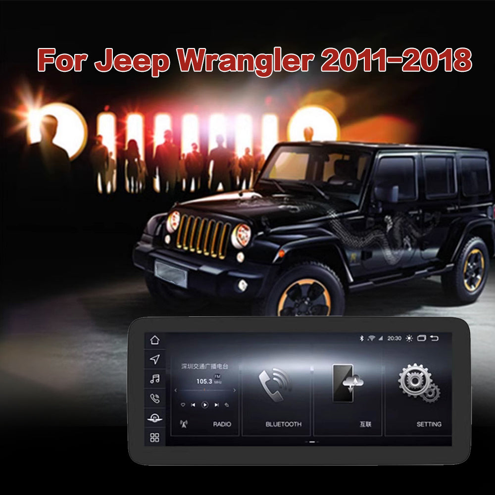 Tesla Screen  For Jeep wrangler JL 2018-2021 Android 13.0 Car Radio Plus LCD Digital Cluster Player GPS Navi Auto Stereo Multimedia Video DSP Carplay 4G SIM