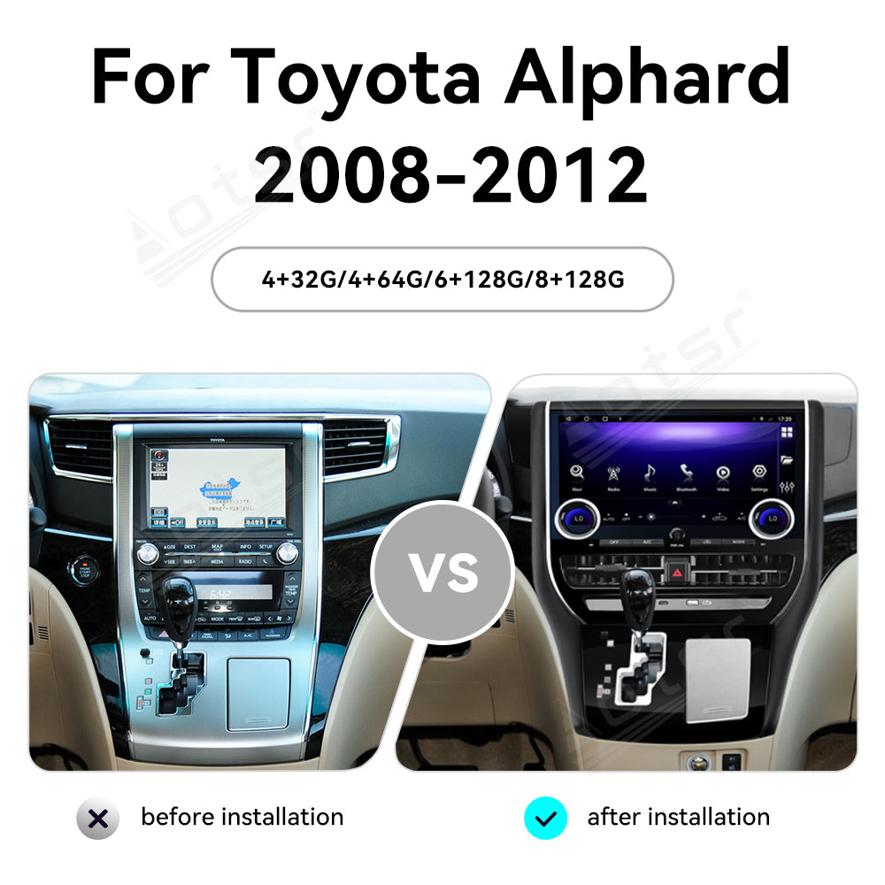 13.1 Inch Tesla Screen For Toyota Alphard 2008-2012 Android 13.0 Car Radio Player GPS Navi Auto Stereo Multimedia Video DSP Carplay 4G SIM