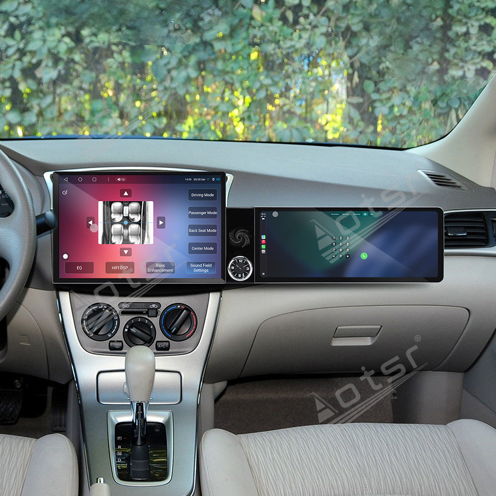 Aotsr Dual Screen 13.1 inch+12.3 inch Android 15 Carplay Car Radio for Nissan Sylphy 2012-2019 Car GPS Navigation Multimedia