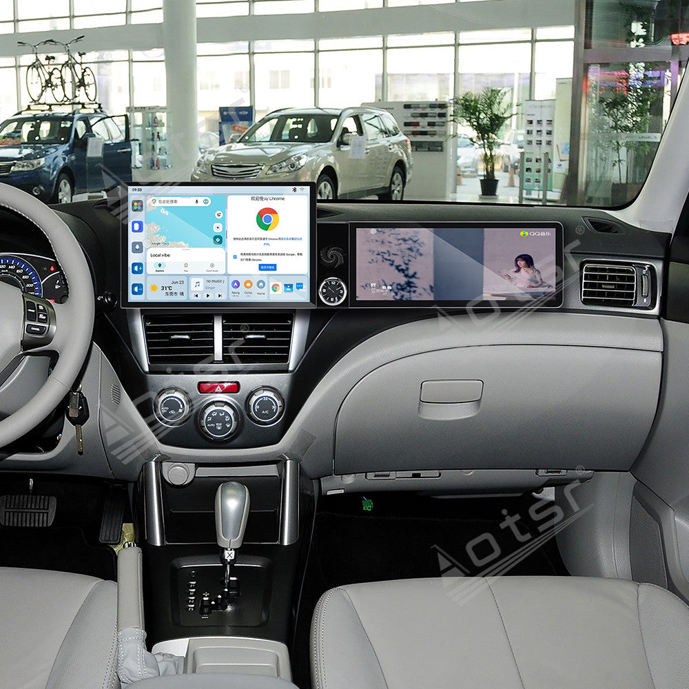 Aotsr Dual Screen 13.1 inch+12.3 inch Android 15 Carplay Car Radio for Subaru Forester 2008-2012 Car GPS Navigation Multimedia
