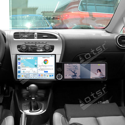 Aotsr Dual Screen 13.1 inch+12.3 inch Android 15 Carplay Car Radio for Seat Leon 2005-2012 Car GPS Navigation Multimedia