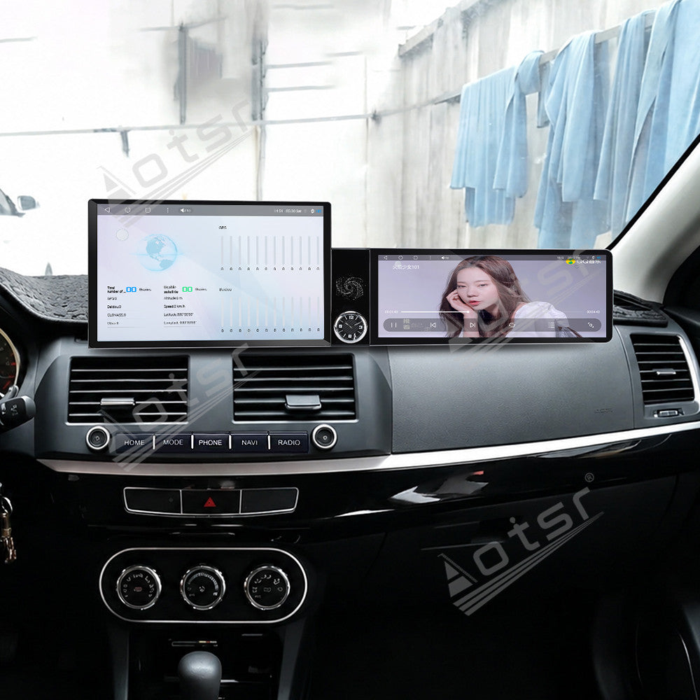 Aotsr Dual Screen 13.1 inch+12.3 inch Android 15 Carplay Car Radio for Mitsubishi Lancer EX 2010-2017 Car GPS Navigation Multimedia