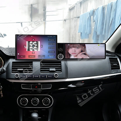 Aotsr Dual Screen 13.1 inch+12.3 inch Android 15 Carplay Car Radio for Mitsubishi Lancer EX 2010-2017 Car GPS Navigation Multimedia