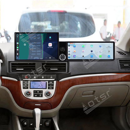 Aotsr Dual Screen 13.1 inch+12.3 inch Android 15 Carplay Car Radio for Hyundai Santa Fe 2006-2012 Car GPS Navigation Multimedia
