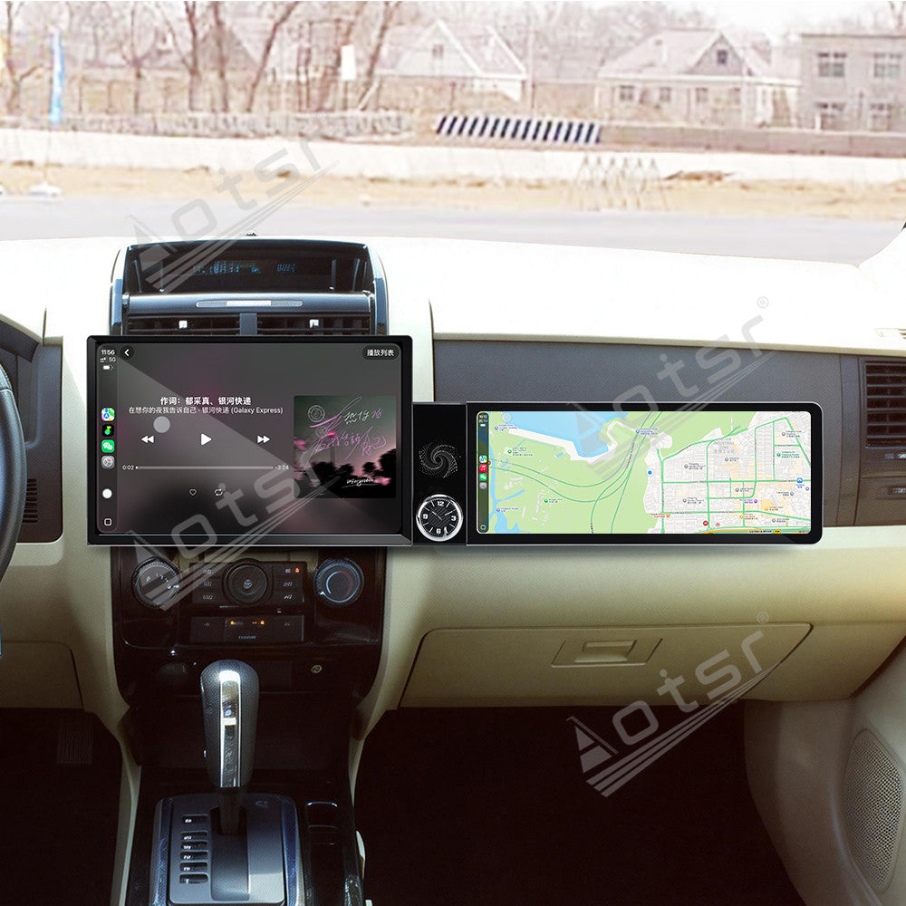 Aotsr Dual Screen 13.1 inch+12.3 inch Android 15 Carplay Car Radio for Mazda Tribute 2007-2012 Car GPS Navigation Multimedia