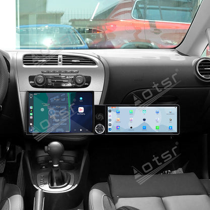 Aotsr Dual Screen 13.1 inch+12.3 inch Android 15 Carplay Car Radio for Seat Leon 2005-2012 Car GPS Navigation Multimedia