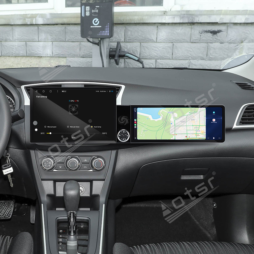 Aotsr Dual Screen 13.1 inch+12.3 inch Android 15 Carplay Car Radio for Nissan Sylphy 2020-2025 Car GPS Navigation Multimedia