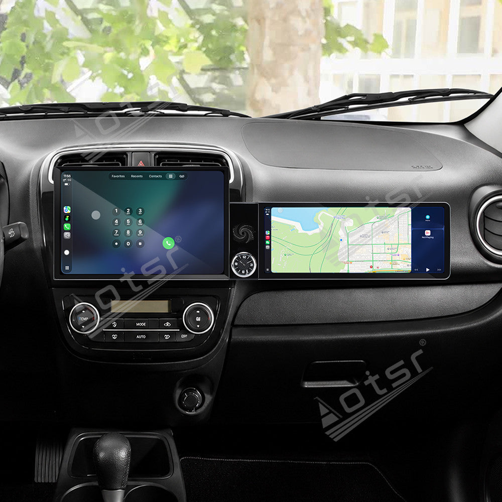 Aotsr Dual Screen 13.1 inch+12.3 inch Android 15 Carplay Car Radio for Mitsubishi Mirage 2012-2018 Car GPS Navigation Multimedia
