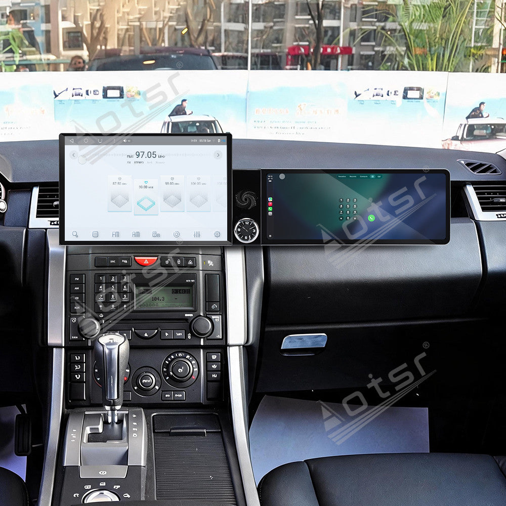 Aotsr Dual Screen 13.1 inch+12.3 inch Android 15 Carplay Car Radio for Land Rover Range Rover Sport 2005-2009 Car GPS Navigation Multimedia