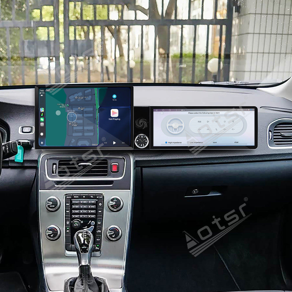 Aotsr Dual Screen 13.1 inch+12.3 inch Android 15 Carplay Car Radio for Volvo S60 2011-2019 Car GPS Navigation Multimedia