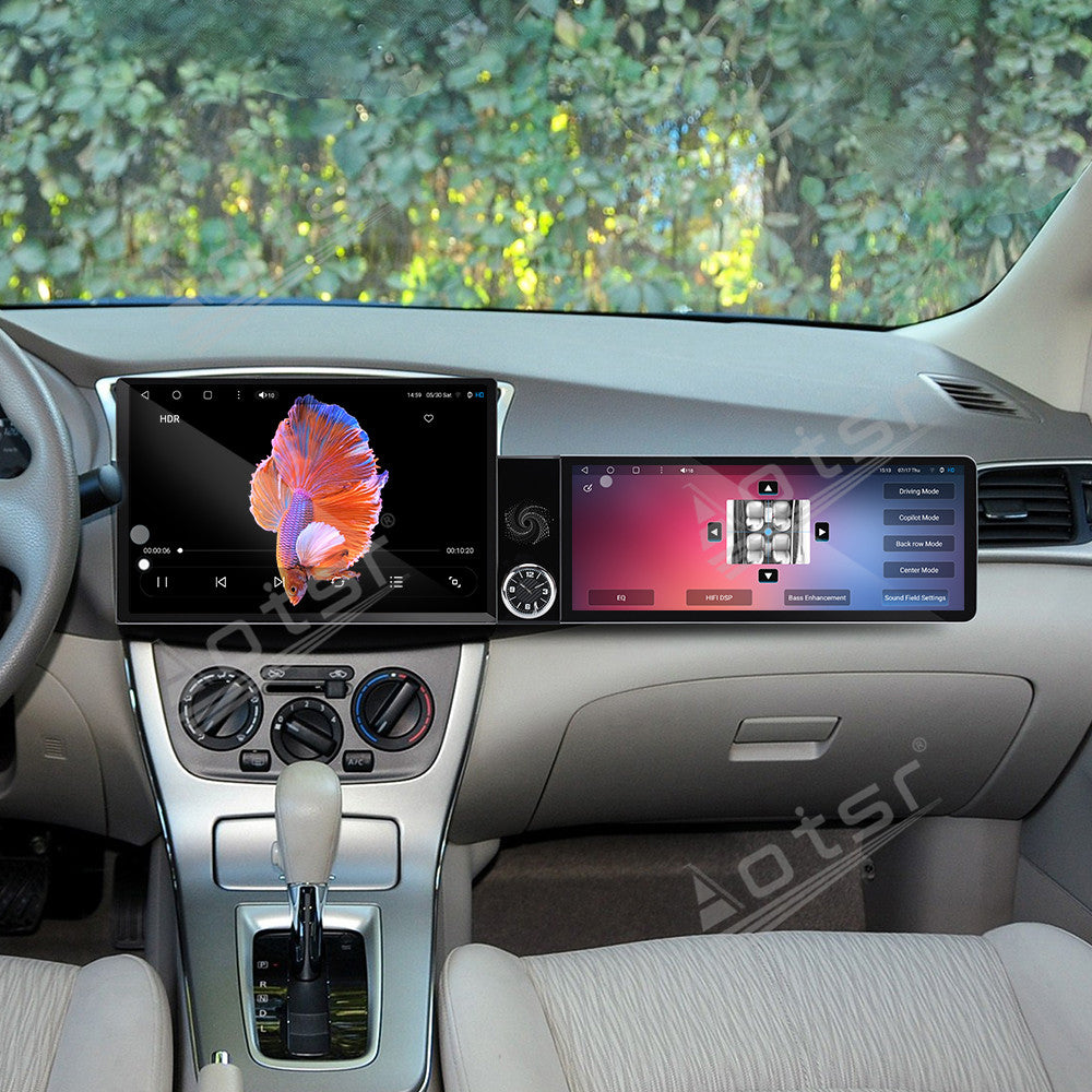 Aotsr Dual Screen 13.1 inch+12.3 inch Android 15 Carplay Car Radio for Nissan Sylphy 2012-2019 Car GPS Navigation Multimedia