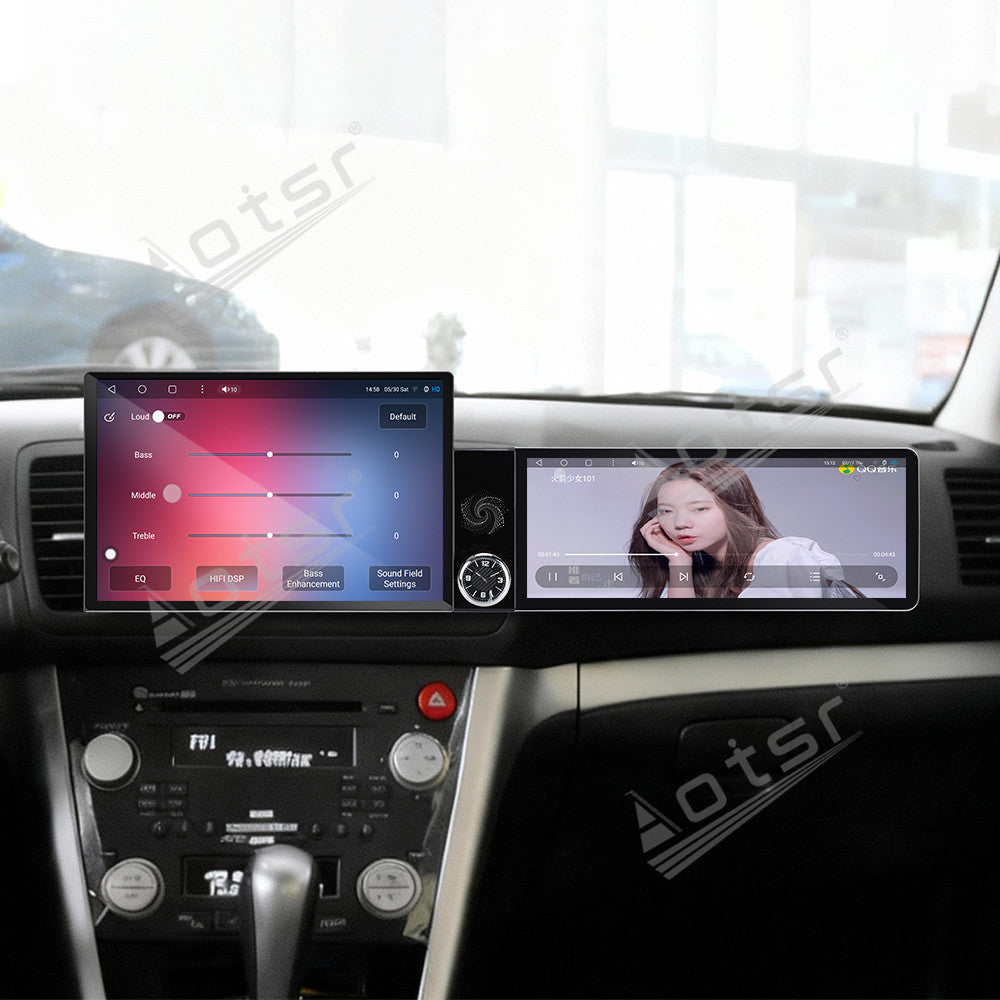 Aotsr Dual Screen 13.1 inch+12.3 inch Android 15 Carplay Car Radio for Subaru Legacy/Outback 2004-2009 Car GPS Navigation Multimedia
