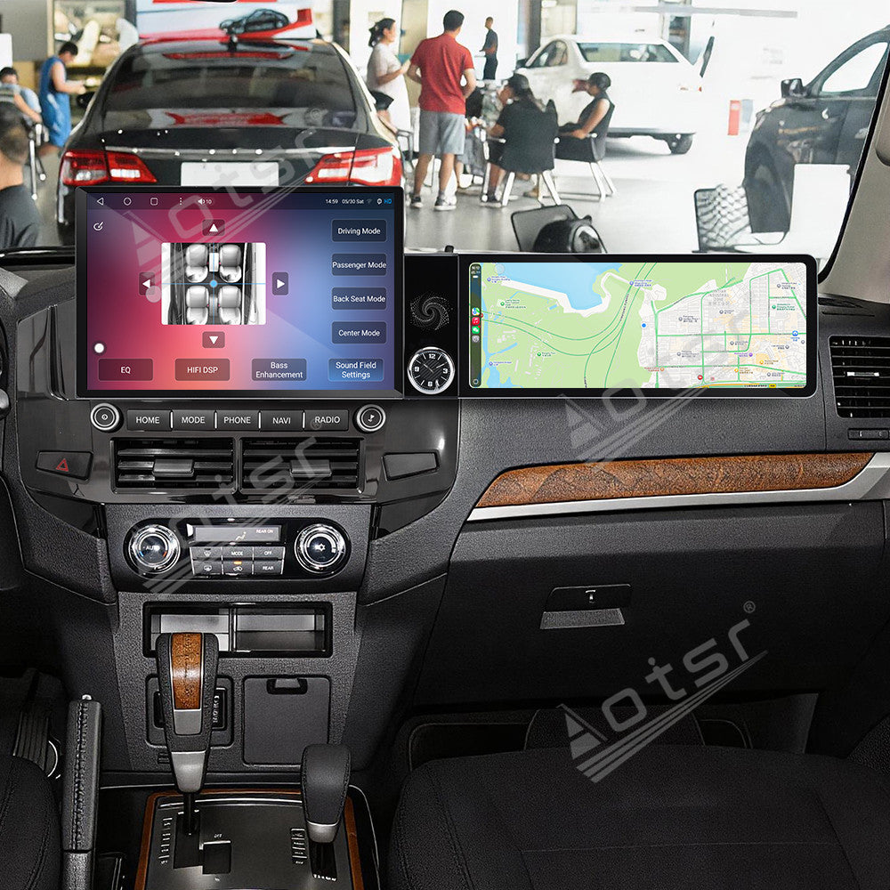 Aotsr Dual Screen 13.1 inch+12.3 inch Android 15 Carplay Car Radio for Mitsubishi Pajero 2009 Car GPS Navigation Multimedia