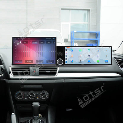 Aotsr Dual Screen 13.1 inch+12.3 inch Android 15 Carplay Car Radio for Mazda 3 2010-2015 Car GPS Navigation Multimedia