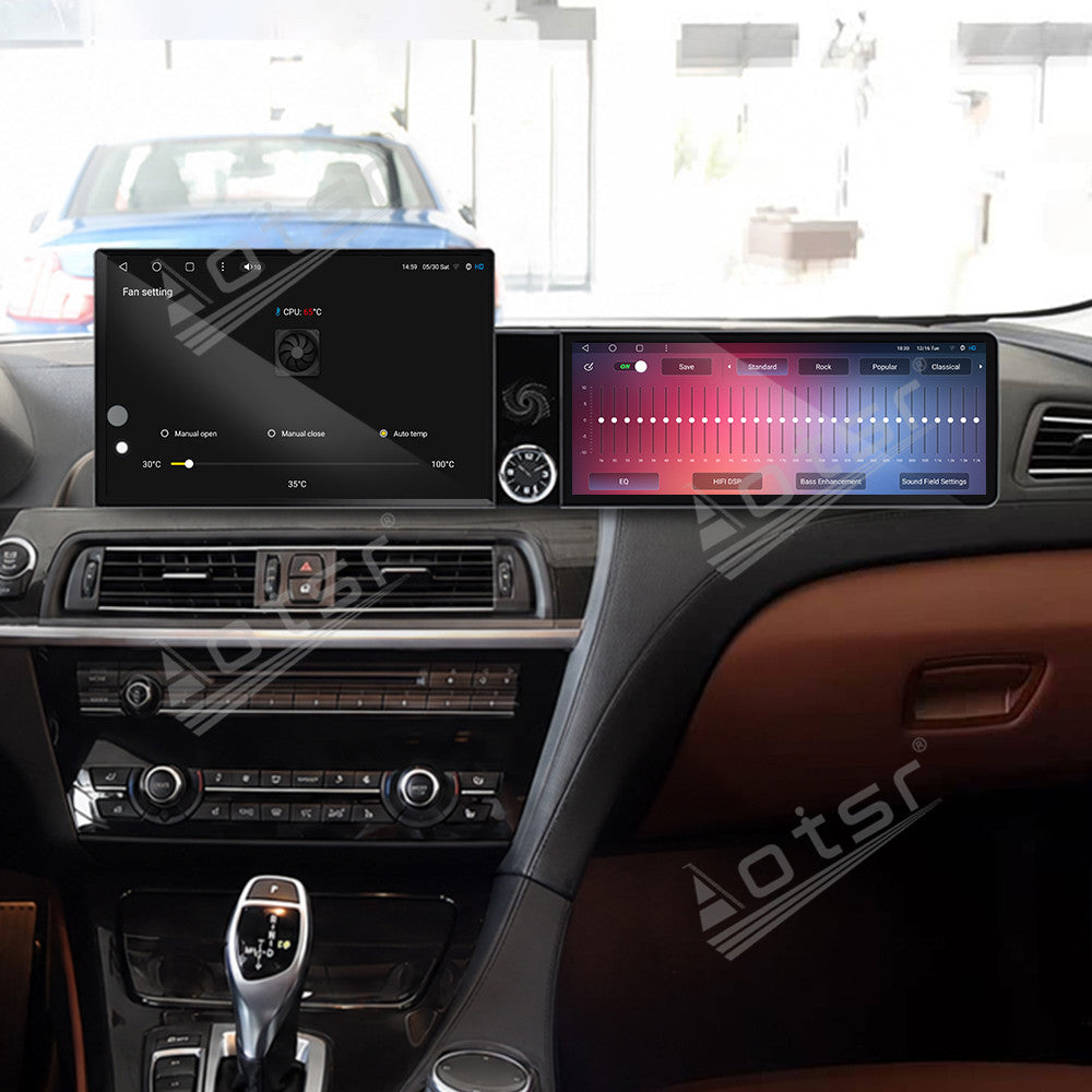 Aotsr Dual Screen 13.1 inch+12.3 inch Android 15 Carplay Car Radio for BMW 6 Series 2009-2016 Car GPS Navigation Multimedia