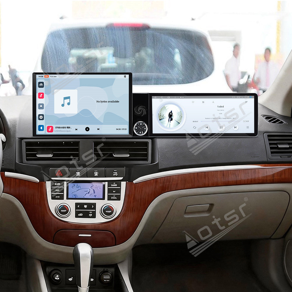 Aotsr Dual Screen 13.1 inch+12.3 inch Android 15 Carplay Car Radio for Hyundai Santa Fe 2006-2012 Car GPS Navigation Multimedia