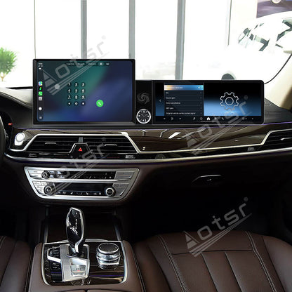 Aotsr Dual Screen 13.1 inch+12.3 inch Android 15 Carplay Car Radio for BMW 7 Series G11 G12 2015-2018 EVO Car GPS Navigation Multimedia