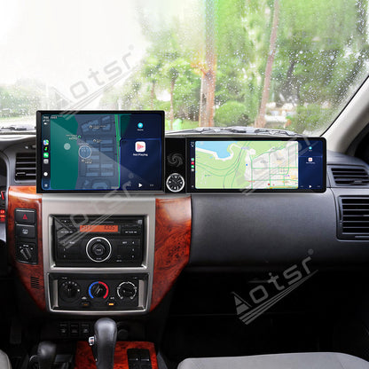 Aotsr Dual Screen 13.1 inch+12.3 inch Android 15 Carplay Car Radio for Nissan Safari Y61 2004-2012 Car GPS Navigation Multimedia