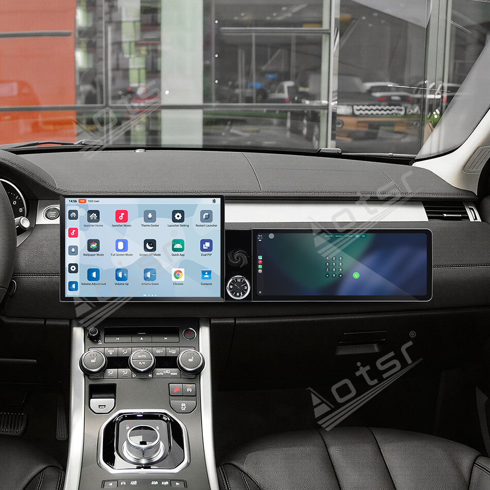 Aotsr Dual Screen 13.1 inch+12.3 inch Android 15 Carplay Car Radio for Land Rover Range Rover Evoque 2012-2015 Car GPS Navigation Multimedia