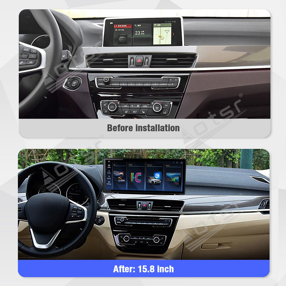 Aotsr 15.8 inch Linux Carplay Screen for BMW X1(F49)2016-2019 EVO IPS Touch Stereo Unit Multi Storage 4G DSP BT5.0 GPS
