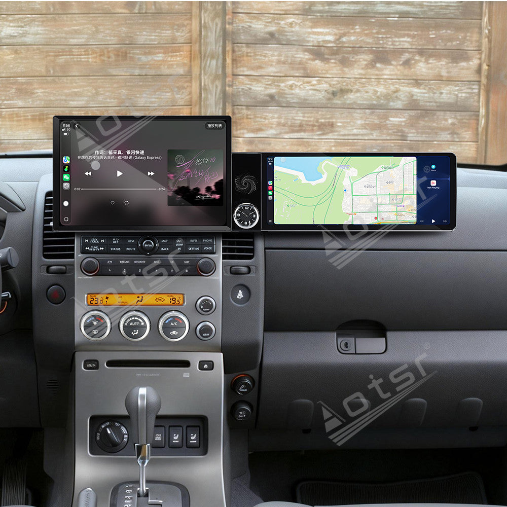 Aotsr Dual Screen 13.1 inch+12.3 inch Android 15 Carplay Car Radio for Nissan Pathfinder;Nissan Navara 2004-2014 Car GPS Navigation Multimedia