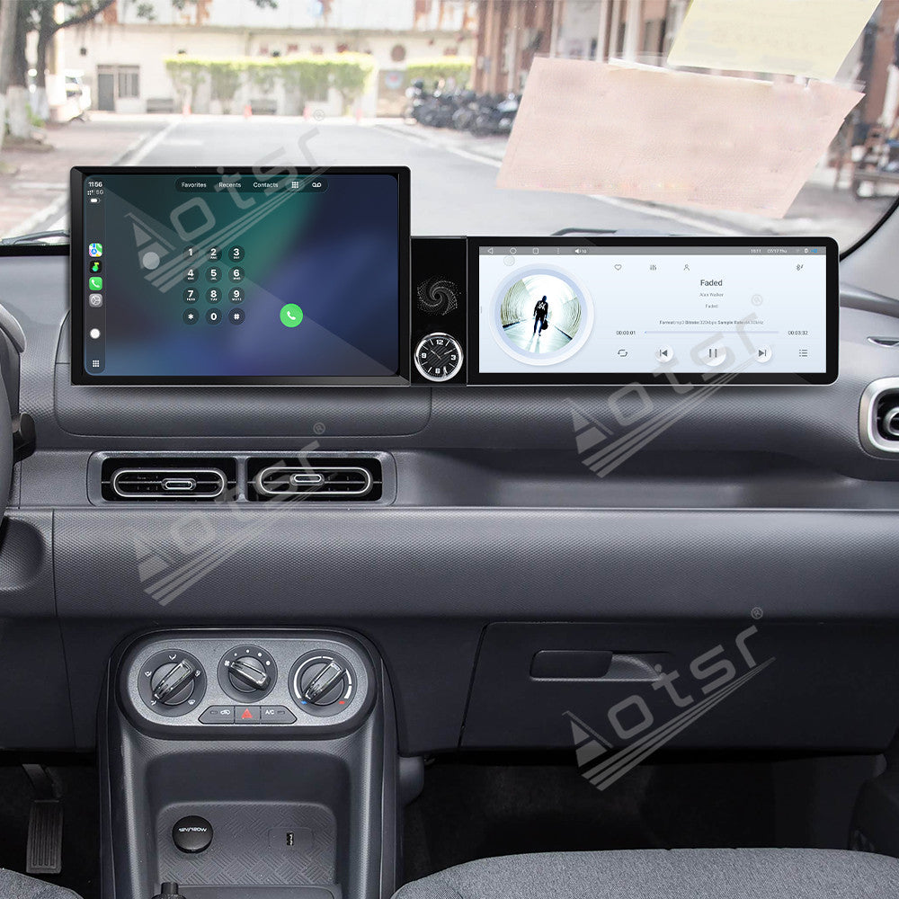 Aotsr Dual Screen 13.1 inch+12.3 inch Android 15 Carplay Car Radio for Wuling Hongguang EV 2025-2026 Car GPS Navigation Multimedia