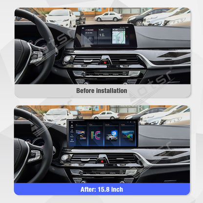 Aotsr 15.8 inch Linux Carplay Screen for BMW 5 Series G30 2018 EVO IPS Touch Stereo Unit Multi Storage 4G DSP BT5.0 GPS
