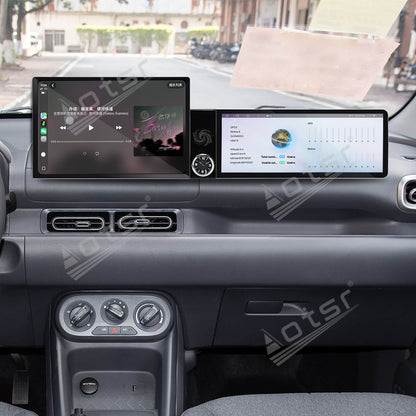 Aotsr Dual Screen 13.1 inch+12.3 inch Android 15 Carplay Car Radio for Wuling Hongguang EV 2025-2026 Car GPS Navigation Multimedia