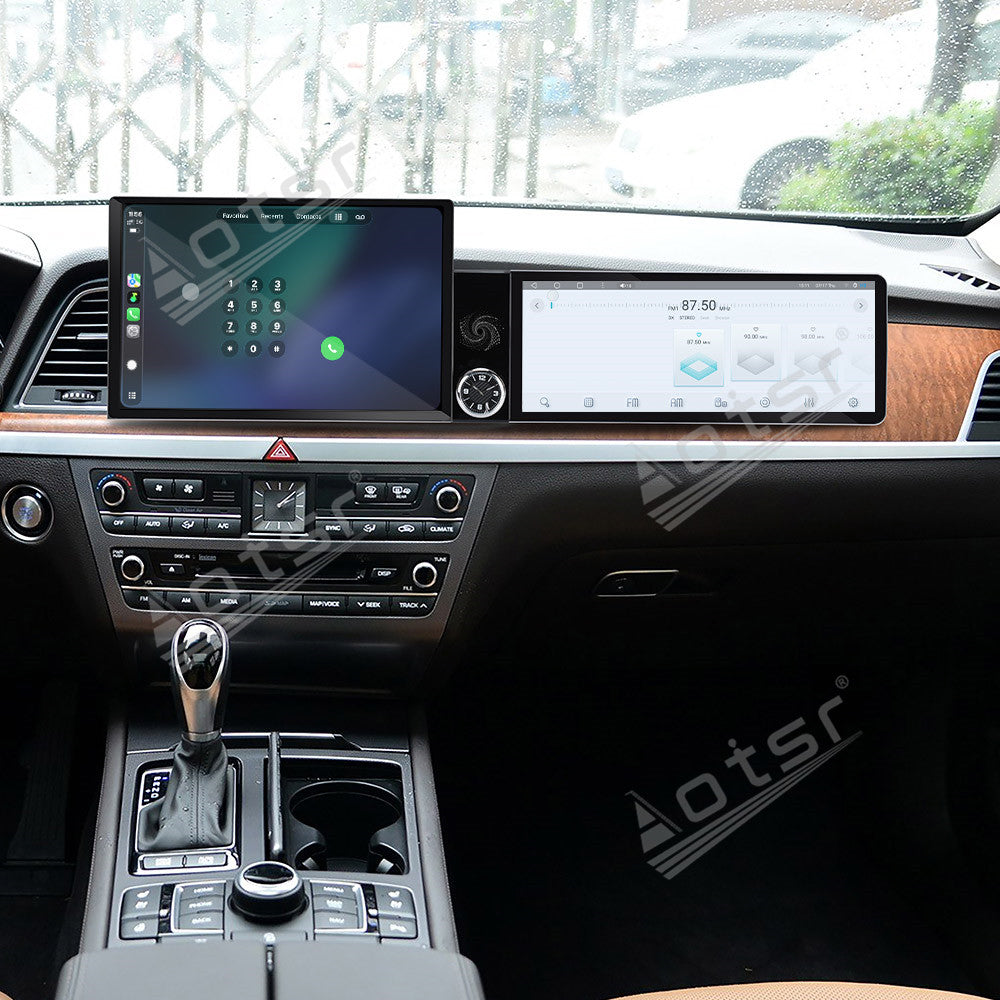 Aotsr Dual Screen 13.1 inch+12.3 inch Android 15 Carplay Car Radio for Hyundai Genesis 2013-2016 Car GPS Navigation Multimedia