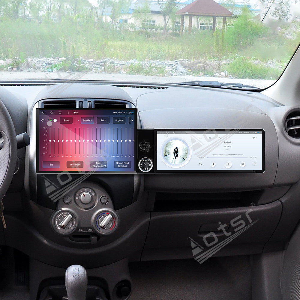 Aotsr Dual Screen 13.1 inch+12.3 inch Android 15 Carplay Car Radio for Nissan Sunny 2011-2013 Car GPS Navigation Multimedia