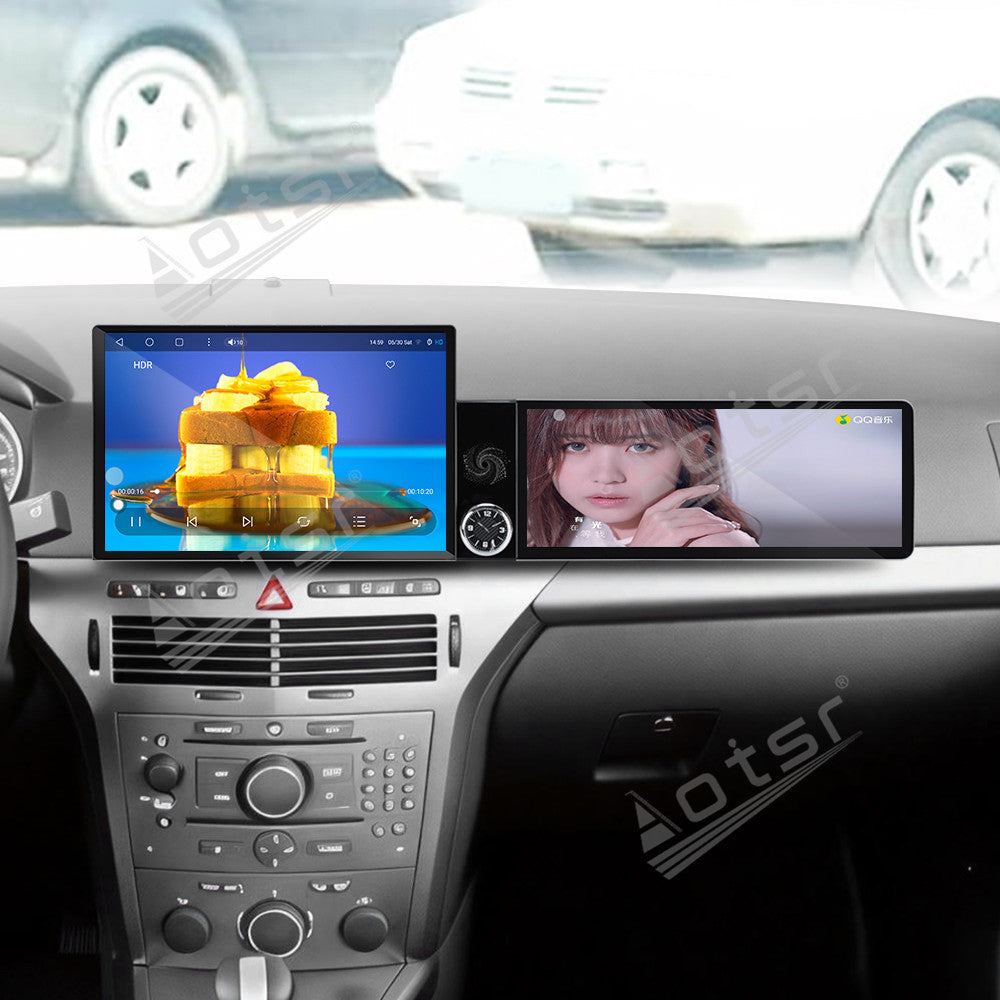 Aotsr Dual Screen 13.1 inch+12.3 inch Android 15 Carplay Car Radio for Opel Zafira/Astra 2004-2014 Car GPS Navigation Multimedia